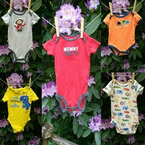 Newborn Short Sleeve Onsies Bodysuits Lot Set NB